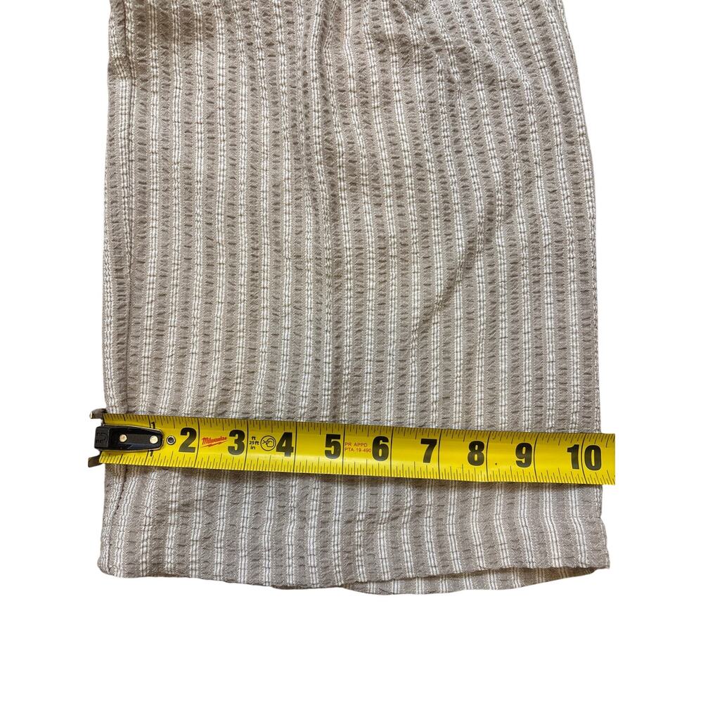 Vtg The Limited 100% rayon baggy striped beige white airy lounge pants medium - Picture 3 of 4